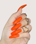 Orange Press On Nails Set