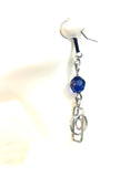 Blue beaded dangle earrings