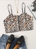 Cheetah Print Camisole Crop Top