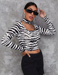 Zebra choker blouse
