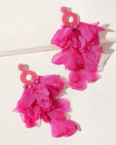 Hot pink fabric earrings
