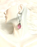 Pink beaded handmade earrings