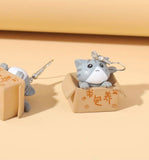 Kitten in a box earrings