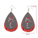 Holiday Wine Glass Christmas Graphic Earrings