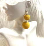 Yellow dangle bead earrings