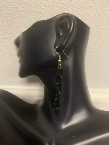 Black Chain Link Dangle Earrings