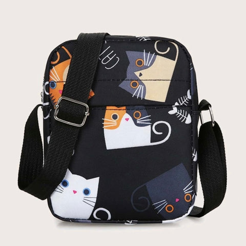 Cute Halloween Cat Crossbody Bag