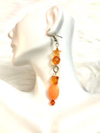 Orange beaded earrings