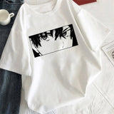 Tearful girl T-shirt aesthetic Korean style white female T-shirt graphics Harajuku tee black manga anime T-shirt women clothes
