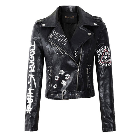 Vegan Leather Motorcycle Streetwear Jacket
