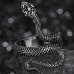 Punk Smooth Men's Black Snake Cobra Ring Europe Style Heart Vintage Mamba Jewelry Rings For Girls Women High Quality