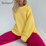 Bornsra  Autumn Winter Thickening Oversized Sweater