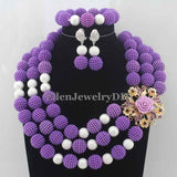 Handmade Statement Necklace Chunky necklace Wedding Jewelry Sets Nigerian Beaded Wedding Bridal Necklace Jewelry Set W12503