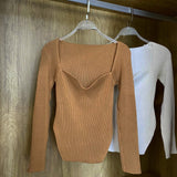 Square Collar Long Sleeve Sweater