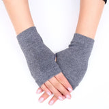 Fur Rabbit Mittens Plush fingerless Gloves